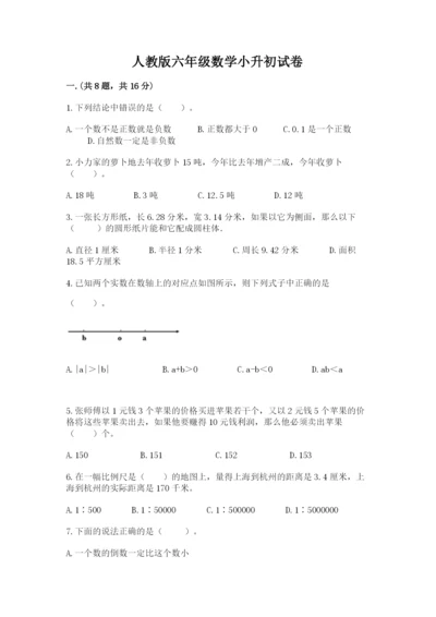 人教版六年级数学小升初试卷附答案（综合题）.docx