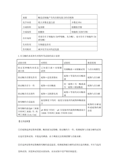 2023年高考生物知识点之细胞的代谢.docx