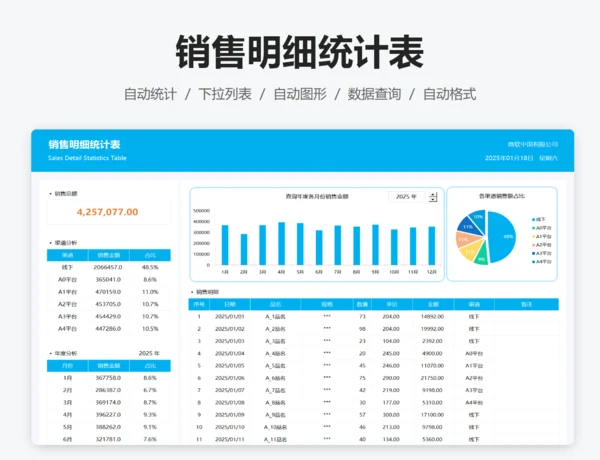 销售成本费用明细统计表