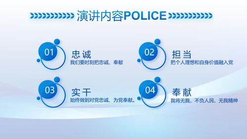 蓝色大气公安警察工作总结计划PPT