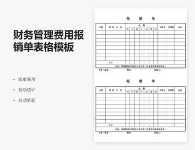 财务管理费用报销单表格模板