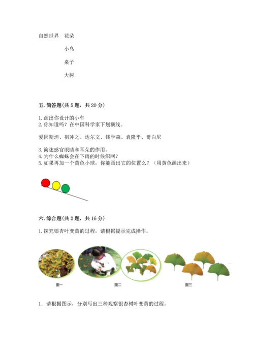 苏教版一年级上册科学 期末测试卷附答案（满分必刷）.docx