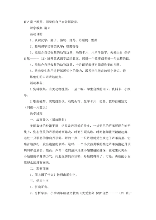 识字教案集锦九篇.docx