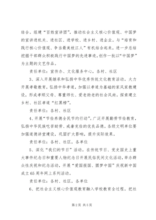 街道办事处培育和践行社会主义核心价值观工作实施方案.docx