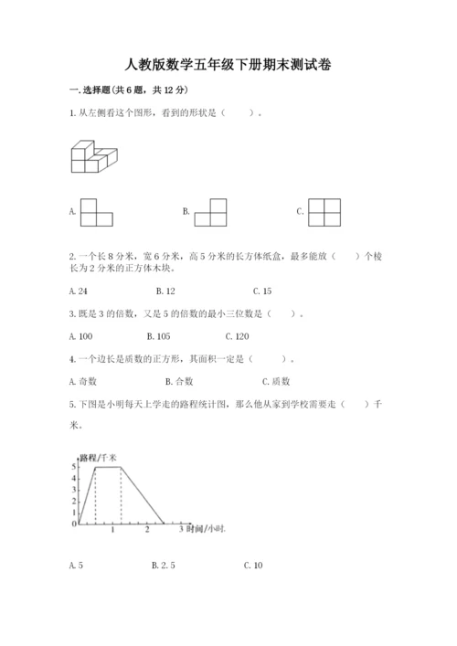 人教版数学五年级下册期末测试卷及参考答案【夺分金卷】.docx