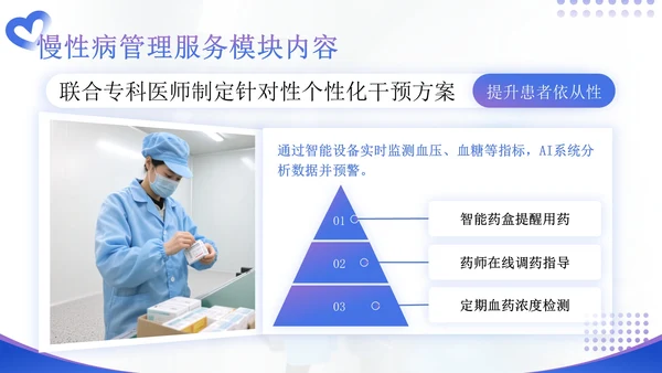 蓝紫色商务风医药企业健康管理解决方案提案PPT模板