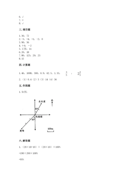北师大版小学六年级下册数学期末综合素养测试卷含精品答案.docx