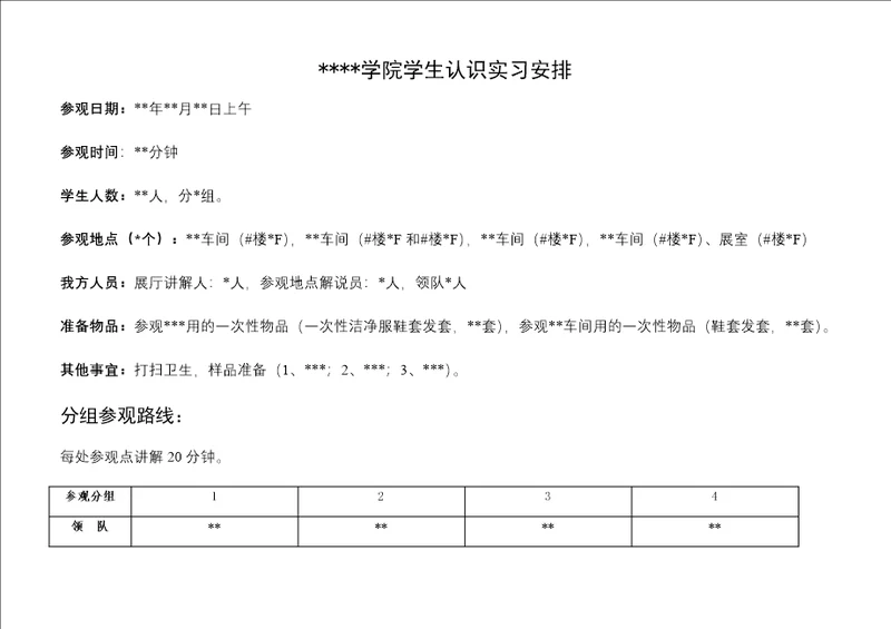 学生参观企业流程