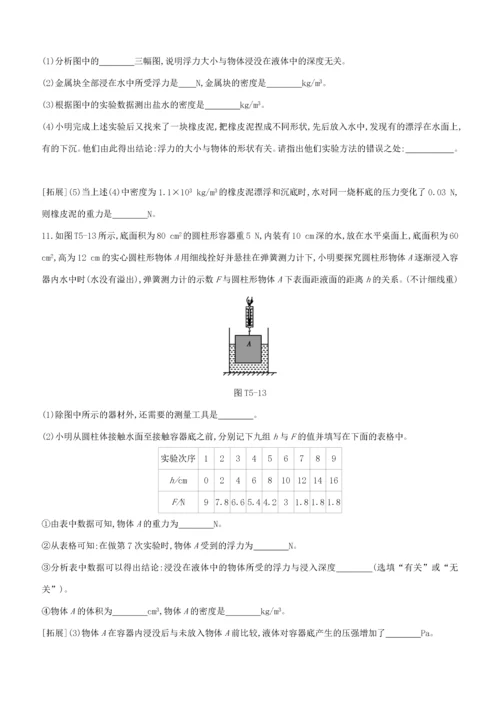 （河北专版）中考物理复习方案 题型05 力学实验题试题-人教版初中九年级全册物理试题.docx