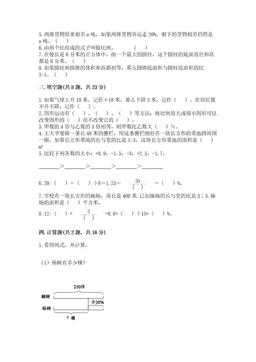 北京版数学小升初测试卷精练