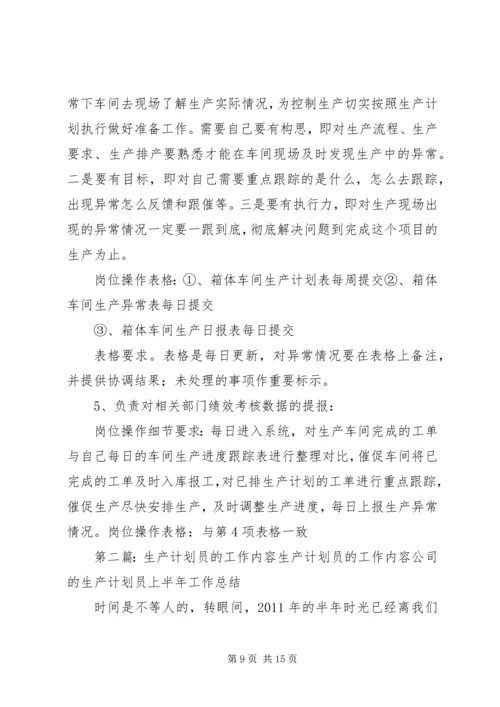 生产计划员工作内容.docx
