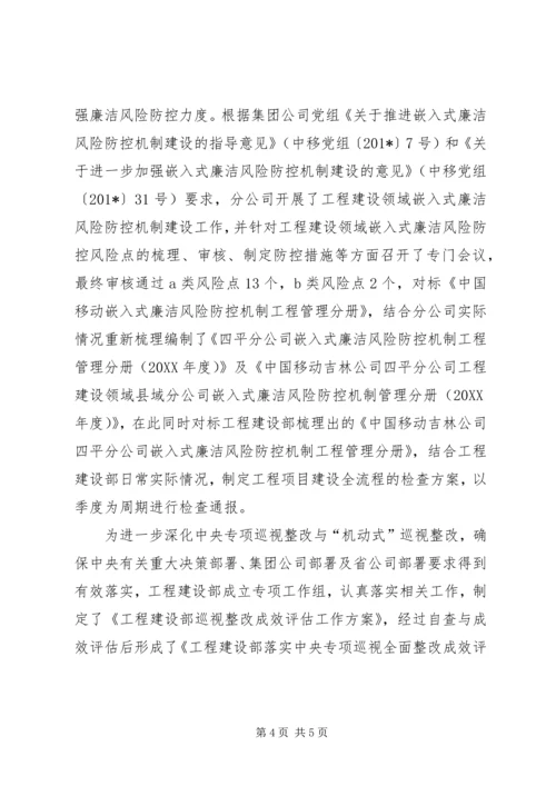 工程建设党支部履行党风廉政建设监督责任工作汇报 (2).docx