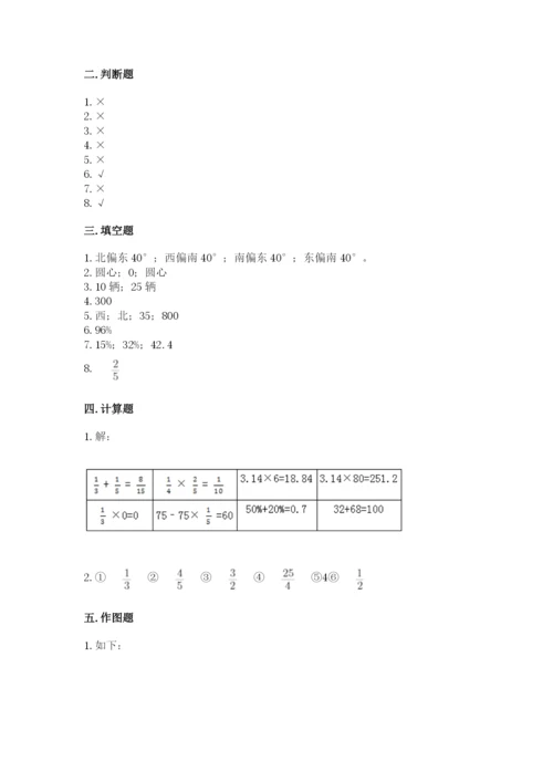 小学数学六年级上册期末卷带答案（模拟题）.docx