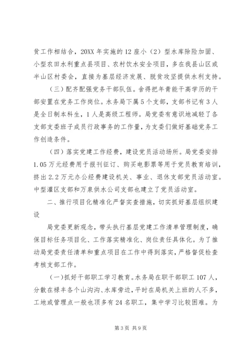 水务局201X年度党建工作责任制自检自查报告.docx