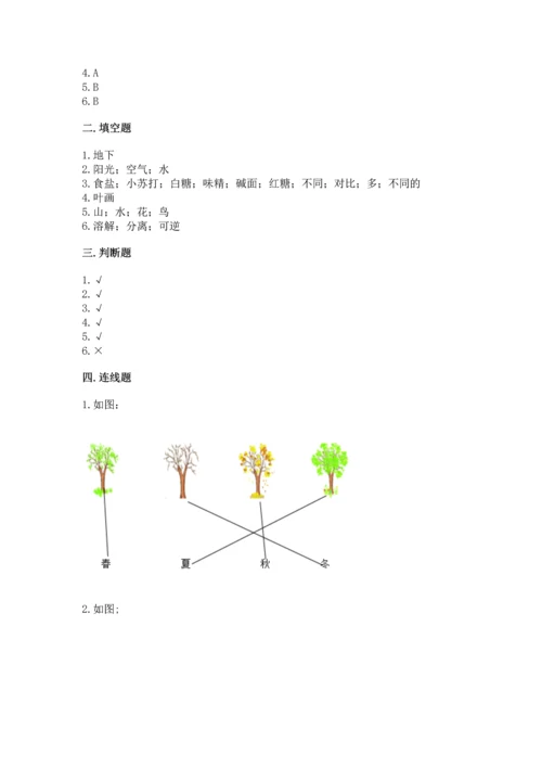 教科版科学一年级上册第一单元《植物》测试卷附答案【综合题】.docx