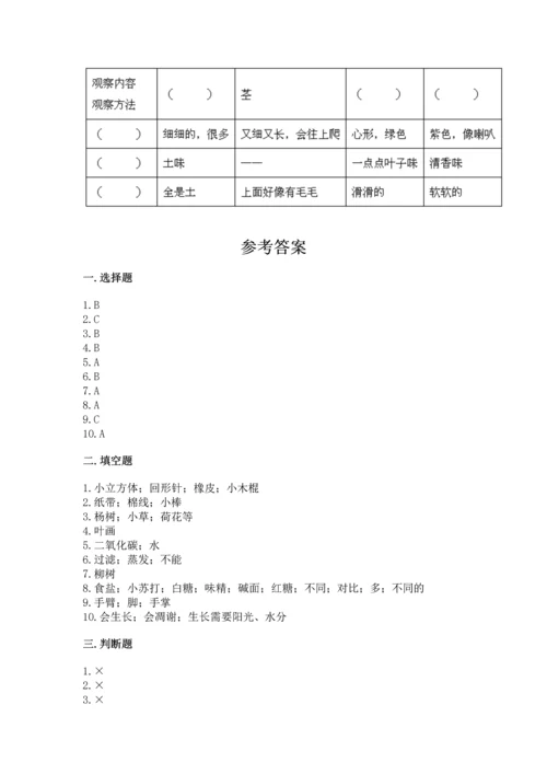 教科版一年级上册科学期末测试卷附答案（培优a卷）.docx