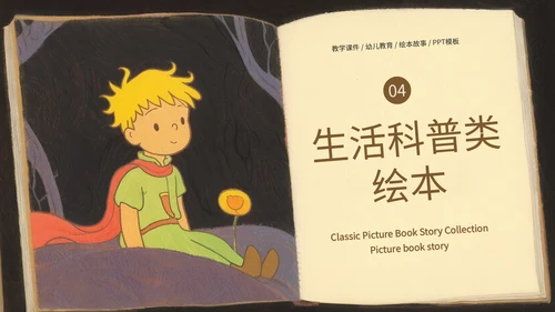 黄色插画风经典绘本故事汇PPT