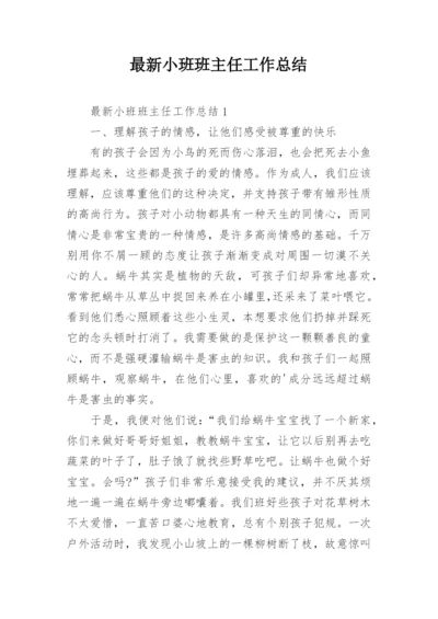 最新小班班主任工作总结.docx