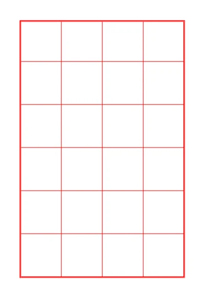 红色口字格书法字帖稿纸4X6