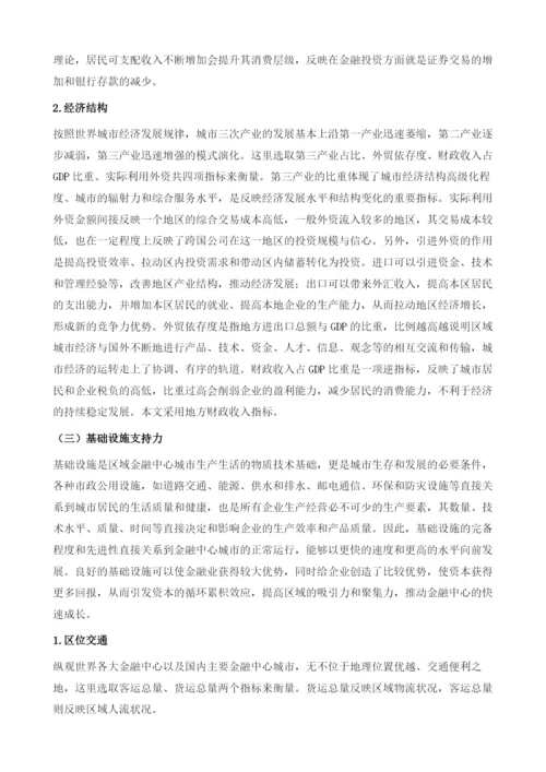 中国金融中心城市金融竞争力评价的影响因子.docx