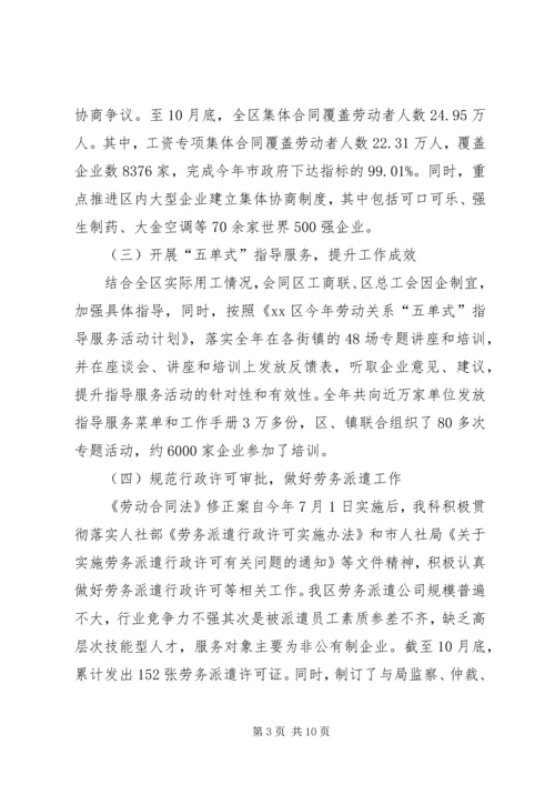 人社局劳动仲裁工作总结.docx