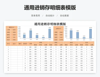 通用进销存明细表模版
