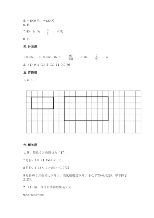 人教版六年级下册数学期末测试卷（巩固）word版.docx