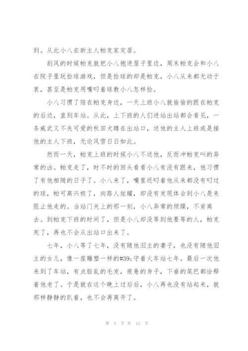 观忠犬八公优秀心得10篇.docx