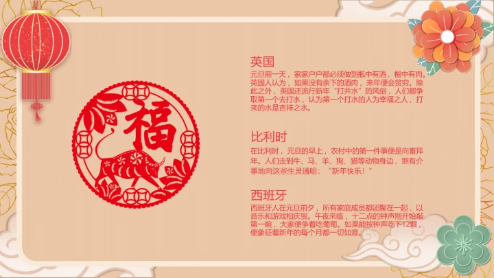 国潮元旦活动PPT模板