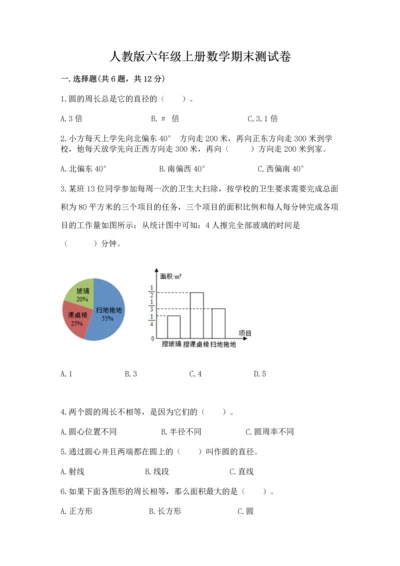 人教版六年级上册数学期末测试卷含答案（精练）.docx