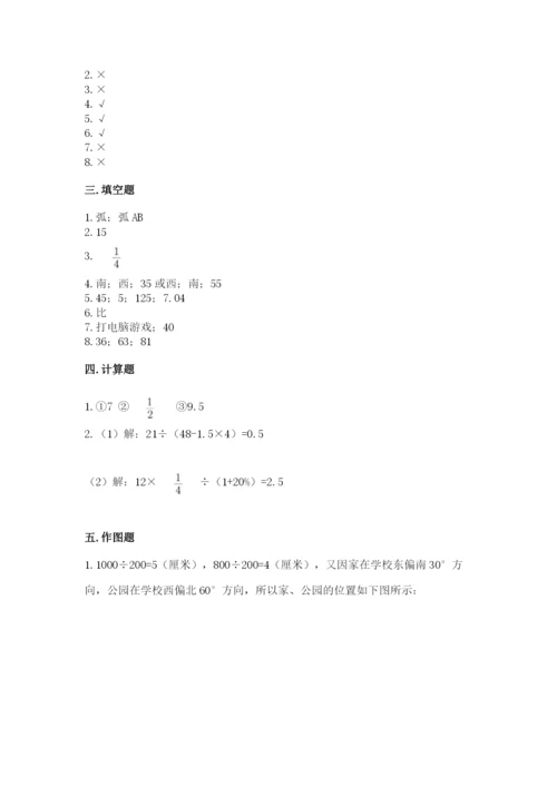 六年级上册数学期末测试卷含完整答案（历年真题）.docx