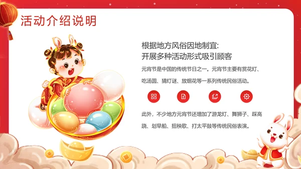 商场兔年欢度闹元宵节暖场活动方案通用PPT模板