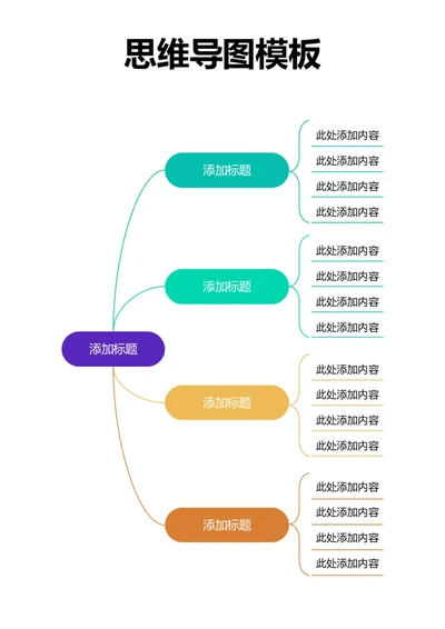 彩色简约思维导图