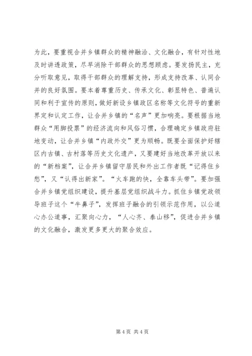 关于乡镇区划调整的几点思考 (3).docx