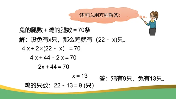 鸡兔同笼数学奥数教学课件通用PPT课件模板