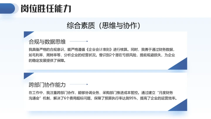 蓝色通用版大学生求职个人综合展示职业生涯规划（财务方向）