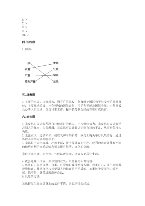 部编版六年级下册道德与法治期末测试卷附完整答案【典优】.docx
