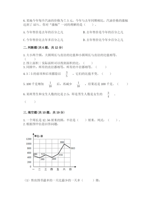 2022六年级上册数学期末测试卷附答案（预热题）.docx