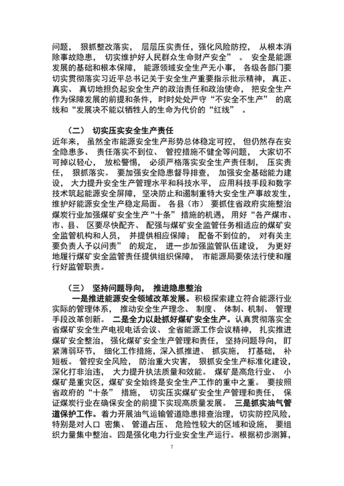 勇于担当奋力拼搏市能源工作会议上的讲话