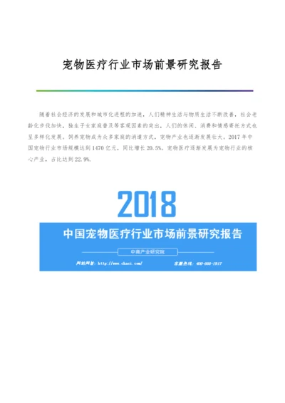 宠物医疗行业市场前景研究报告.docx