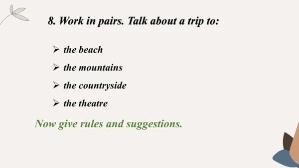 Module4 Rules and suggestion Unit 1 You must be ca