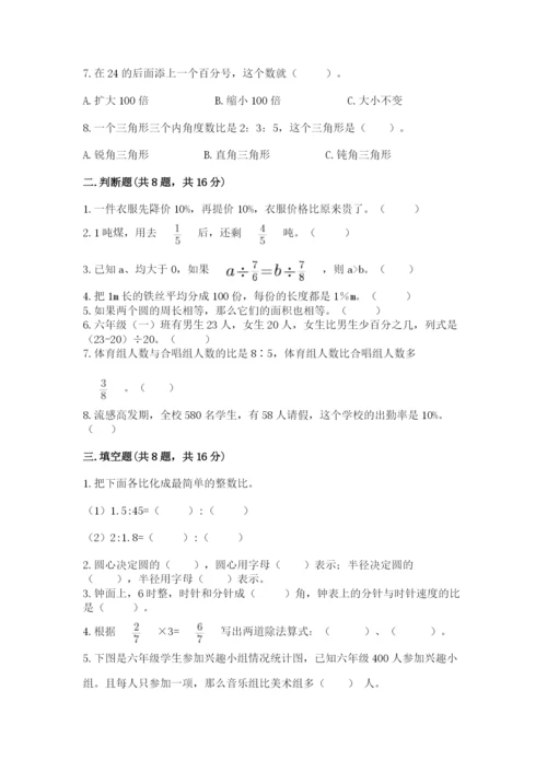 人教版小学六年级上册数学期末测试卷审定版.docx