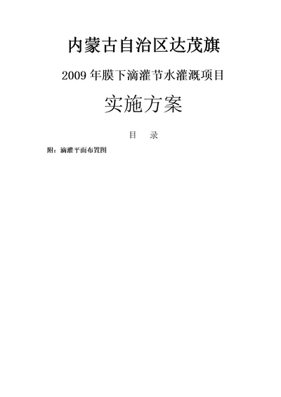 膜下滴灌节水灌溉项目实施方案