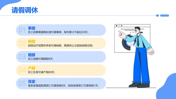 简约插画风企业员工入职培训