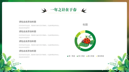 绿色实拍清新你好春天立春通用ppt模板