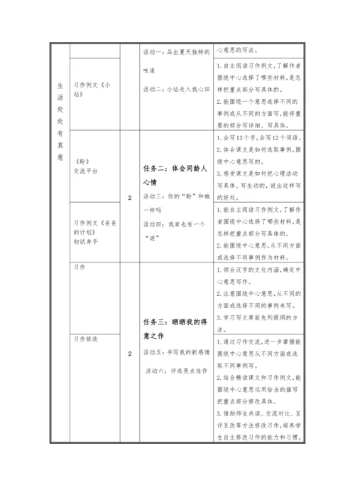 统编版语文六上第五单元 生活处处有真意 大单元解读及习作教学设计