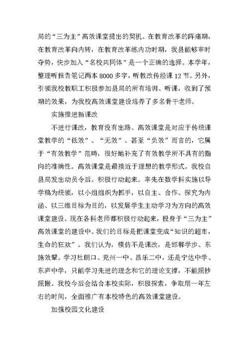 初中副校长的述职报告范文
