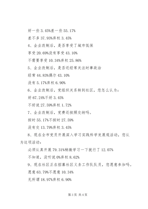 社区改制企业党员管理调研报告.docx
