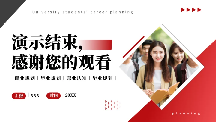 红色商务英语专业大学生职业生涯规划发展展示PPT模版