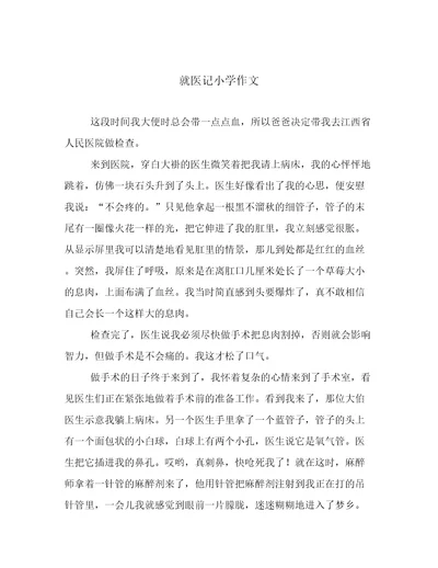 就医记小学作文